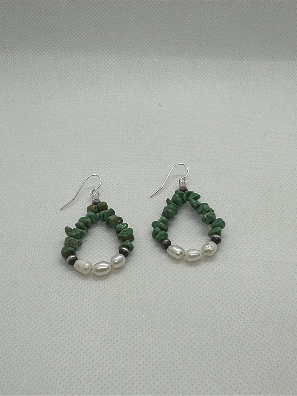 Turquoise and Pearl Teardrop Earrings